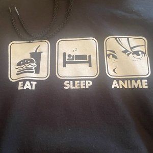 Eat Sleep Anime Hoodie, Black, L